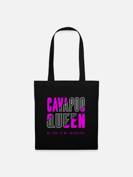 Cavapoo Königin - Stoffbeutel - Schwarz