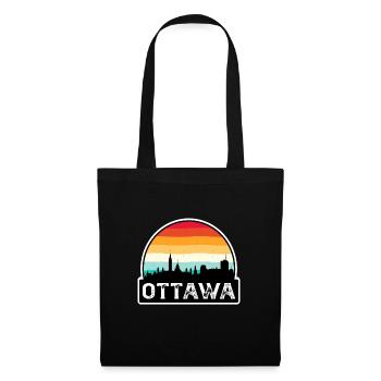 Souvenir de voyage de la ligne d’horizon du drapeau du Canada d’Ottawa - Sac en tissu - noir - Devant