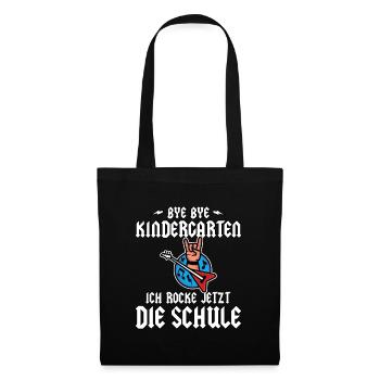 Einschulung Heavy Metal Gitarre Pommesgabel Rockig - Stoffbeutel - Schwarz - Vorne