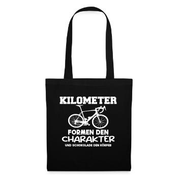 Rennrad Design mit Spruch - Stoffbeutel - Schwarz - Vorne