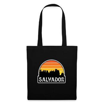 Salvador Brésil Flag Skyline Souvenir de voyage - Sac en tissu - noir - Devant