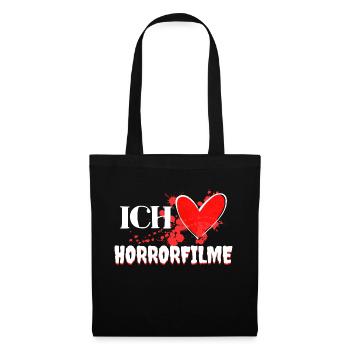 J’aime les films Heart Movies Déclaration Cineaste - Sac en tissu - noir - Devant