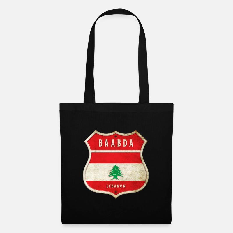 Baabda Libanon Wappen Flaggen Design - Stoffbeutel - Schwarz