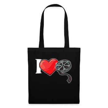 J’aime les films Cinéma Déclaration de cœur Cinéma Films - Sac en tissu - noir - Devant