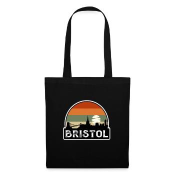 Bristol England Flag Skyline Travel Souvenir - Tote Bag - black - Front