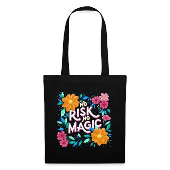 Magie et fleurs - Sac en tissu - noir - Devant