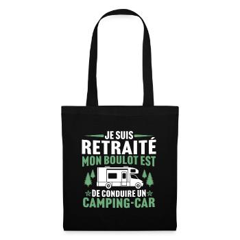 je suis retraité camping-car t-shirt camping - Sac en tissu - noir - Devant