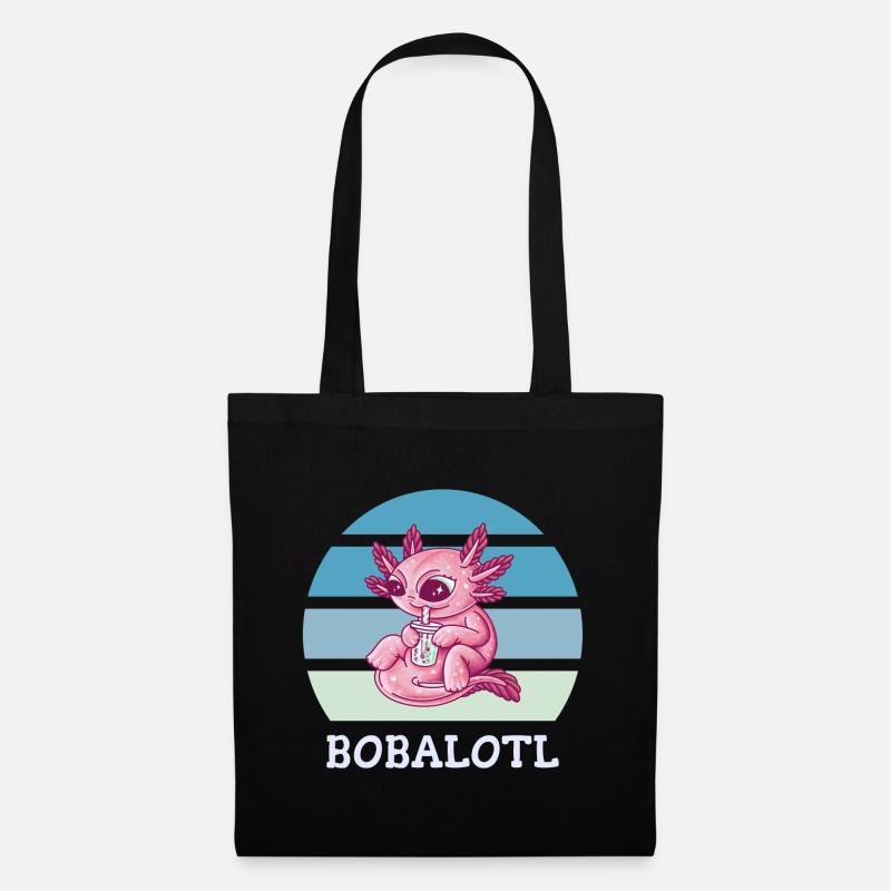 Boba Bubble Tea Axolotl Bobalotl - Tote Bag - black