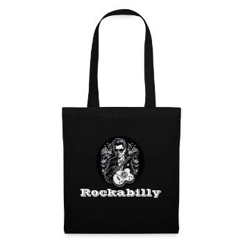 Rockabilly weiß - Stoffbeutel - Schwarz - Vorne