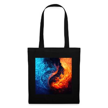 Water And Flame Pattern - Tote Bag - black - Front