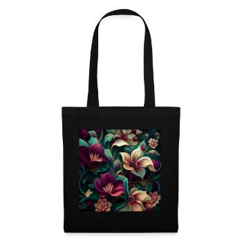 Botanicals Flower Pattern - Tote Bag - black - Front