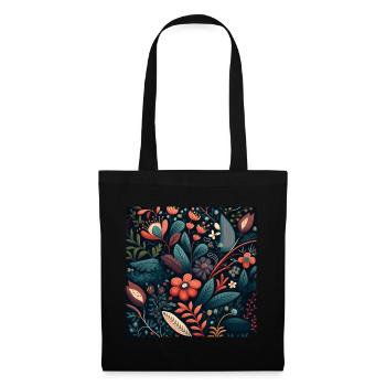 Botanicals Flower Pattern - Tote Bag - black - Front