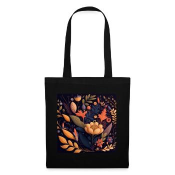 Botanicals Flower Pattern - Tote Bag - black - Front