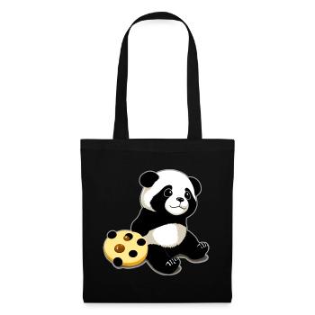 Mignon ours panda avec des biscuits - Sac en tissu - noir - Devant