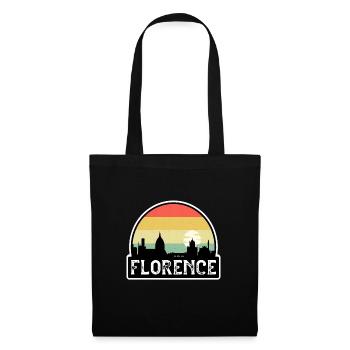 Florenz Italien Flagge Skyline Reisesouvenir - Stoffbeutel - Schwarz - Vorne