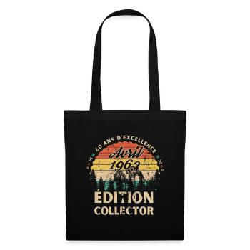 Anniversaire 60 ans Avril 1963 édition collector - Sac en tissu - noir - Devant