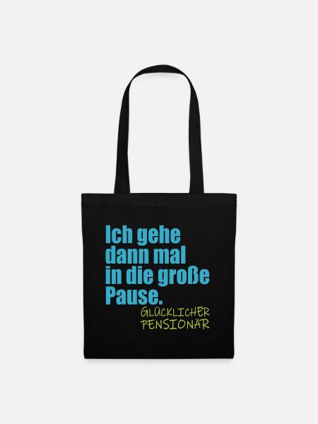 Abschiedsgeschenke Pensionär Lehrer RENTE - Stoffbeutel - Schwarz