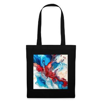 Red White And Blue Paint Swirl Pattern - Tote Bag - black - Front