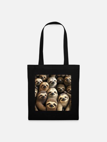 Sloths Pattern - Tote Bag - black