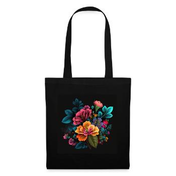 Botanicals Flower Pattern - Tote Bag - black - Front