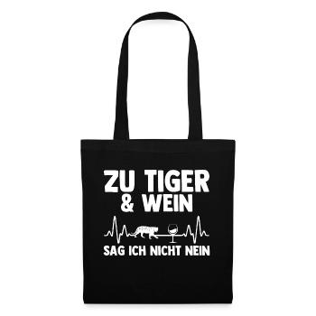 Tiger Motiv - Stoffbeutel - Schwarz - Vorne