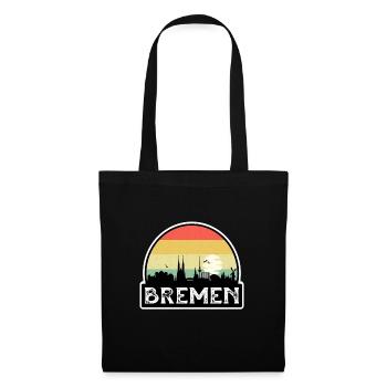 Souvenir de voyage de Brême Allemagne Flag Skyline - Sac en tissu - noir - Devant