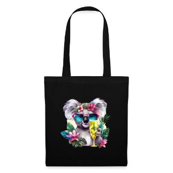 Bunter Koala Sonnenbrille Sekt Alkohol Party - Stoffbeutel - Schwarz - Vorne