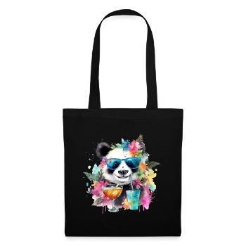 Colorful Cool Panda Sunglasses Party Cocktails - Tote Bag - black - Front