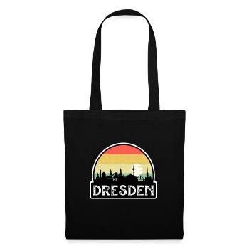 Dresde Allemagne Flag Skyline Souvenir de voyage - Sac en tissu - noir - Devant