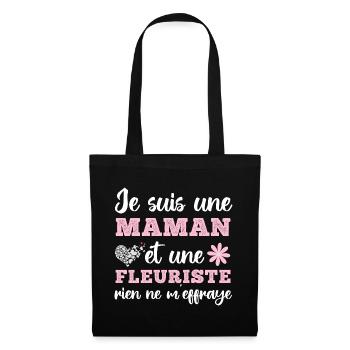 Je suis une maman fleuriste cadeau fête des mères - Sac en tissu - noir - Devant