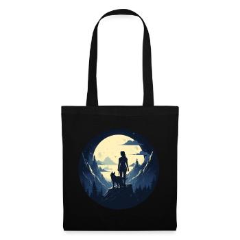 Young woman and her wolf 2 - Tote Bag - black - Front