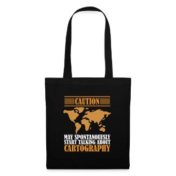 Conception cartographique - Sac en tissu - noir - Devant