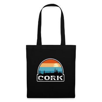 Cork Irlande Flag Skyline Souvenir de voyage - Sac en tissu - noir - Devant