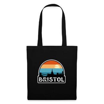 Bristol England Flag Skyline Travel Souvenir - Tote Bag - black - Front