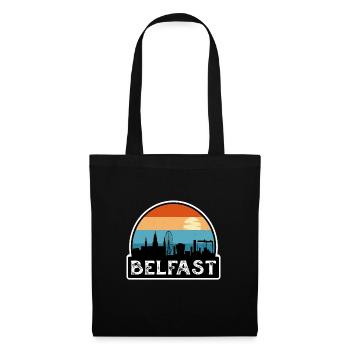 Belfast Northern Ireland Flag Skyline Travel Souve - Tote Bag - black - Front