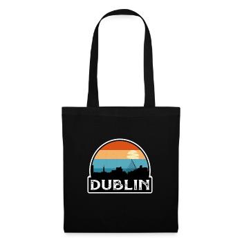 Dublin Irlande Flag Skyline Souvenir de voyage - Sac en tissu - noir - Devant