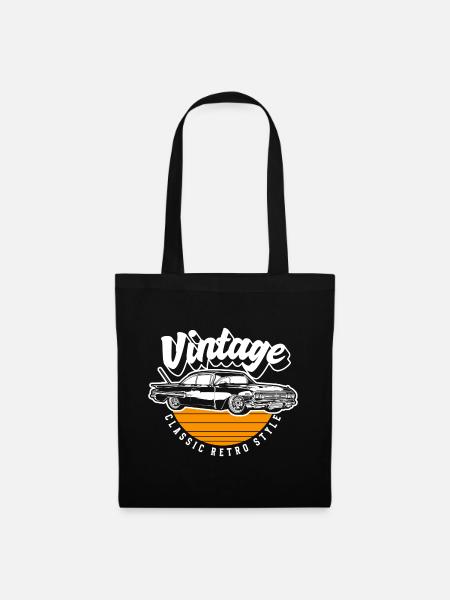 Oldtimer Vintage Wertvoll - Stoffbeutel - Schwarz