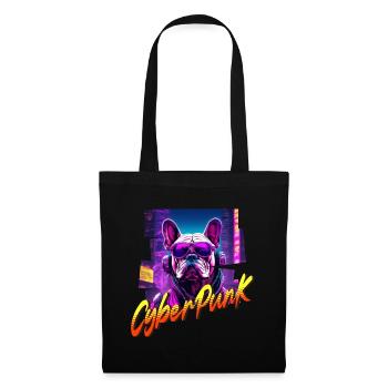Cyberpunk Bulldog Dog - Tote Bag - black - Front