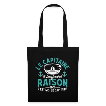 C'est moi le capitaine t-shirt capitaine - Sac en tissu - noir - Devant
