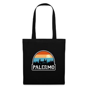 Palermo Italy Flag Skyline Travel Souvenir - Tote Bag - black - Front