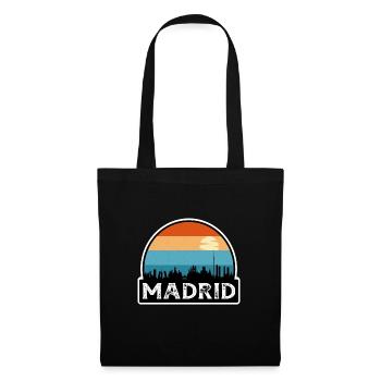 Madrid Espagne Flag Skyline Souvenir de voyage - Sac en tissu - noir - Devant