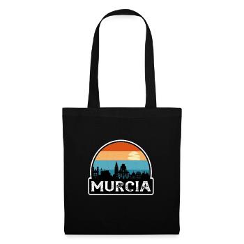 Murcia Spanien Flagge Skyline Reisesouvenir - Stoffbeutel - Schwarz - Vorne