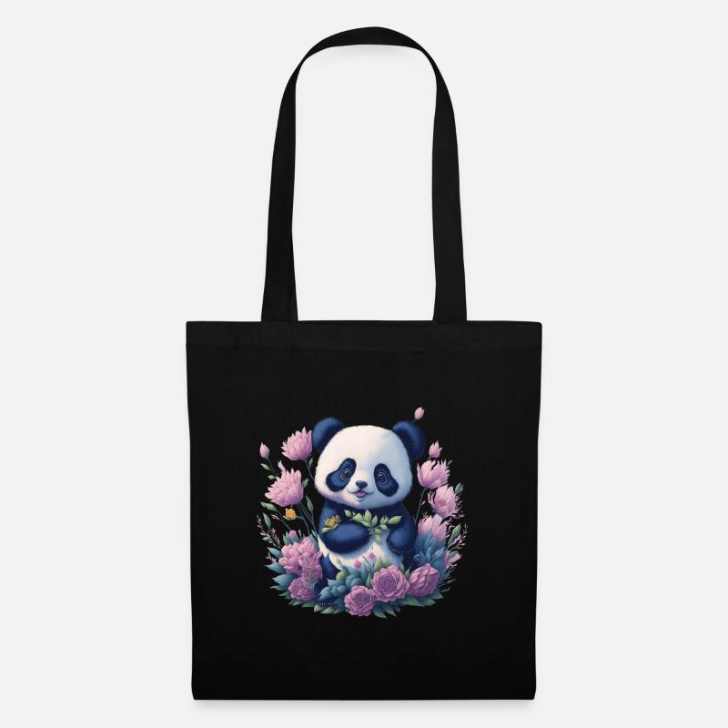 Panda - Stoffbeutel - Schwarz
