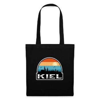 Kiel Germany Flag Skyline Travel Souvenir - Tote Bag - black - Front