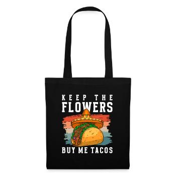 Taco Tortilla Nourriture préférée Foodie - Sac en tissu - noir - Devant