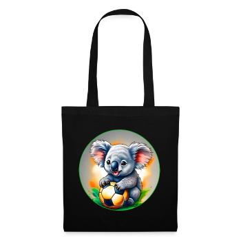 Cute Australian koala bear with soccer ball - Tote Bag - black - Front