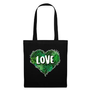 Heart Earth Mother Nature Saying Nature Conservation Environment - Tote Bag - black - Front