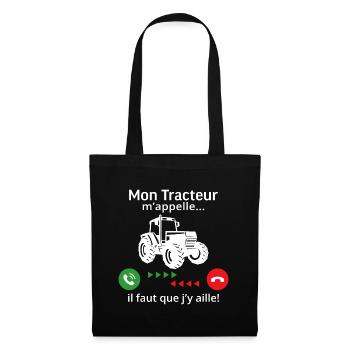 mon tracteur m'appelle faut que j'y aille! - Sac en tissu - noir - Devant