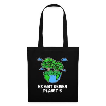 Baum Planet Erde Statement Umwelt Umweltfreundlich - Stoffbeutel - Schwarz - Vorne