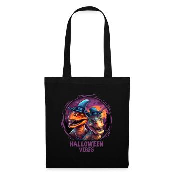 Halloween Vibes Dinosaur Velociraptor Dino - Tote Bag - black - Front